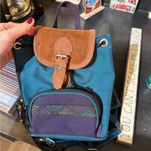 Stylish Blue and Brown Women's Backpack